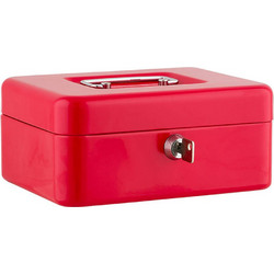 Μεταλλικό κουτί ταμείου με κλειδί Sax 25X9X18cm κόκκινο (812-03)