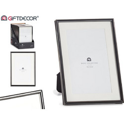 GiftDecor Μαύρη επάργυρη κορνίζα 10x15cm