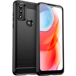 Hurtel Carbon Case Back Cover Θήκη Μαύρο (Motorola Moto G Play 2022)