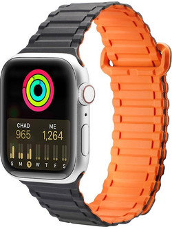 Dux Ducis Strap Armor Version Λουράκι Σιλικόνης Black / Orange (Apple Watch 38 / 40 / 41mm)