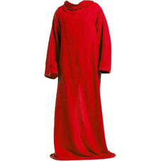 Κουβέρτα Fleece με Μανίκια μακριά σε κόκκινο χρώμα, 138x180cm