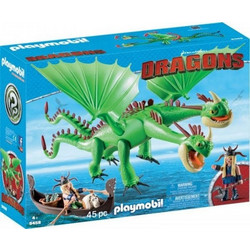 Playmobil Dragons Ο Πέτρας & η Πέτρα με τον Δικέφαλο Δράκο Ρέψιμο & Αναγούλα για 4+ Ετών 9458