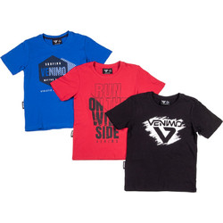 Venimo Σετ Παιδικές Μπλούζες 120KBSS-765 Blue/Red/Black