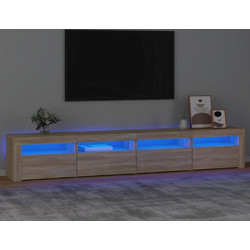 vidaXL Έπιπλο Τηλεόρασης Ξύλινο Μπεζ με Φωτισμό Led Μ240xΠ35xΥ40cm 3152764