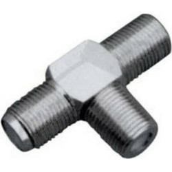 Adaptor Satellite TV Female To 2 X Female Coaxial F Διακλαδωτής Μεταλλικός - Σταυρός JT-1064