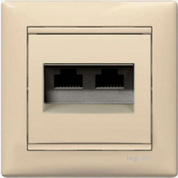 Πρίζα RJ 45 2 εξόδων UTP κατ 6 κρεμ Legrand Valena Classic - 06-01-774147