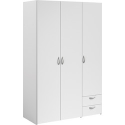 PoliHome Τρίφυλλη Ντουλάπα Ρούχων Dorm Λευκή 120.3x51.4x185.4cm 162571109