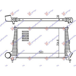 Ψυγειο Intercooler ΒΕΝΖΙΝΗ-ΠΕΤΡΕΛΑΙΟ (580x365x30) Saab 9.5 05-10 - 702106200