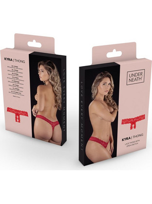 Underneath - Kyra Crotchless Thong Red
