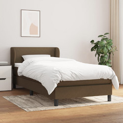 vidaXL Κρεβάτι Boxspring με Στρώμα Σκούρο Καφέ 90x200cm 3126056