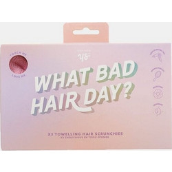 Yes Studio What Bad Hair Day Towelling Hair Scrunchies x 3 Set