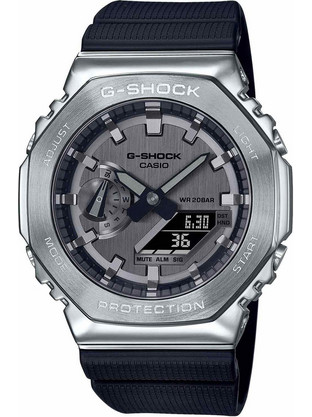 Casio G-Shock Ανδρικό Ρολόι Χρονογράφος με Μαύρο Καουτσούκ Λουράκι GM-2100-1AER