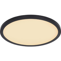 Φωτιστικό Μπάνιου Πλαφονιέρα Sapana LED 18W 3000K 1500Lm Πλαστικό Μαύρο Λευκό