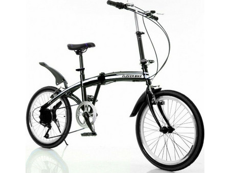 Clever Bike V2 Σπαστό Ποδήλατο Πόλης 20" με 6 Ταχύτητες Μαύρο
