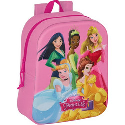 Safta Disney Princesses 3D Σχολική Τσάντα Πλάτης Νηπιαγωγείου Ροζ 642366011