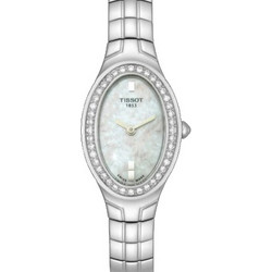 Tissot Ladies Oval-T Diamonds Γυναικείο Ρολόι με Ασημί Μεταλλικό Μπρασελέ T47168581