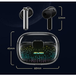 Awei T52 Pro Ακουστικά Bluetooth In Ear Ανθεκτικά στο Νερό Black