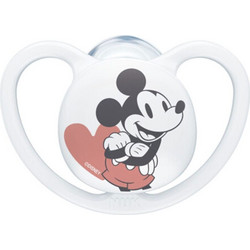 Nuk Space Disney Ανατομική Ορθοδοντική Πιπίλα Σιλικόνης 18-36m Mickey White