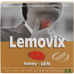 Lemovix Βιταμίνη C Καραμέλες για Ερεθισμένο Λαιμό Μέλι 16τμχ