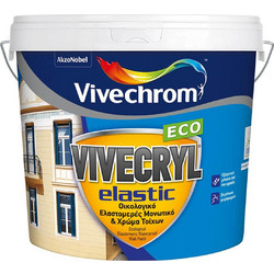 Vivechrom Vivecryl Elastic Eco Οικολογικό Μονωτικό Ακρυλικό Ελαστομερές Χρώμα Εξωτερικού Χώρου Λευκό 10lt