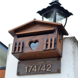 Outdoor Wall-mounted Wooden Letter Box Office Suggestion Box(31x18.5x10cm) (OEM)