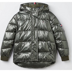 Tommy Hilfiger Παιδικό Μπουφάν Χειμωνιάτικο Puffer Ασημί KG0KG06022-PMO