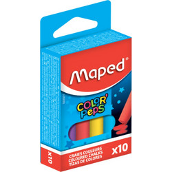 MAPED Χρωματιστές Κιμωλίες σε πακέτο των 10 τεμαχίων για Μαυροπίνακα και κάθε χρήση 593501