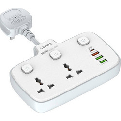Ldnio Πολύπριζο 2 Θέσεων με Διακόπτη και 4 USB Χωρίς Καλώδιο Λευκό SC2413