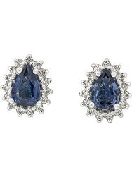 Million Diamonds Γυναικεία Σκουλαρίκια Καρφωτά από Λευκόχρυσο 18K με Διαμάντι & Ζαφείρι SK18340