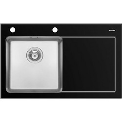 Pyramis Crystalon Ένθετος Νεροχύτης Inox Μαύρο Αριστερή Γούρνα 86x53cm