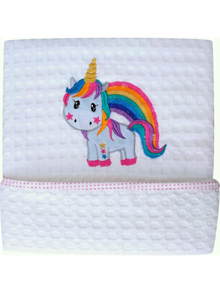 Morven Unicorn 2005 Κουβέρτα Κούνιας Πικέ 100x150 Λευκή