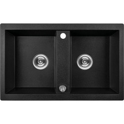 Laveo Barbados SBB 720T Ένθετος Νεροχύτης Γρανίτη Μαύρος 48x78cm