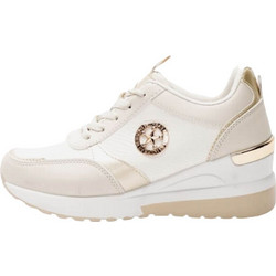 αθλητικο sneaker σε μπέζ χρώμα με μεταλική λεπτομέρεια