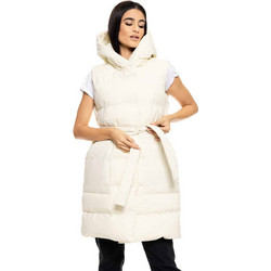Biston Αμάνικο Γυναικείο Μπουφάν Χειμωνιάτικο Puffer Μακρύ Εκρού 50-102-010