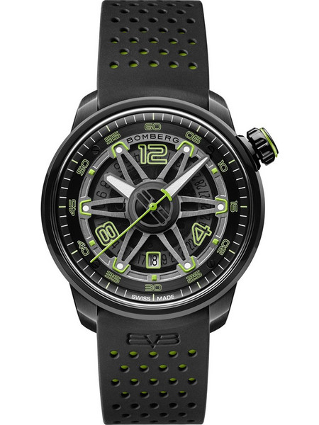 Bomberg BB01 Ανδρικό Ρολόι Αυτόματο με Μαύρο Καουτσούκ Λουράκι CT43APBA.21-2.11