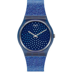 Swatch Blumino Γυναικείο Ρολόι με Μπλε Καουτσούκ Λουράκι GN270