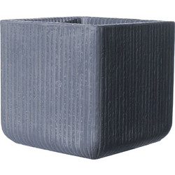 Supergreens Γλάστρα Πήλινη Τετράγωνη Stripe Γκρι 23x23x22 23x23x22 εκ
