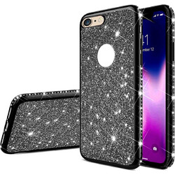 Θήκη iPhone 6 / 6s Plus Forcell Με Strass και Glitter Shine Cover Hard Case -Black