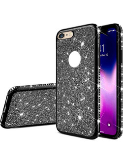 Θήκη iPhone 6 / 6s Plus Forcell Με Strass και Glitter Shine Cover Hard Case -Black