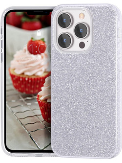 Θήκη iPhone 13 Pro Forcell Glitter Shine Cover Hard Case -Ασημί