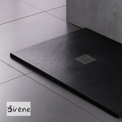 Sirene Slate 16080 Black Matt Cast Marble Ντουζιέρα 160 x 80 cm