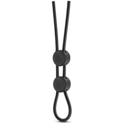 Blush Stay Hard Double Loop Cock Ring Ρυθμιζόμενο Ελαστικό Δαχτυλίδι Πέους & Όρχεων Σιλικόνης Μαύρο