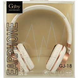 GJBY GJ-18 Ενσύρματα Ακουστικά On Ear Λευκά Χρυσά