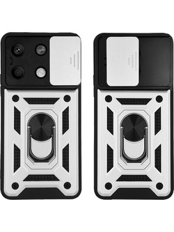 Sonique Ring Armor CamPro Θήκη Xiaomi Redmi Note 13 Pro 5G / Poco X6 5G Silver