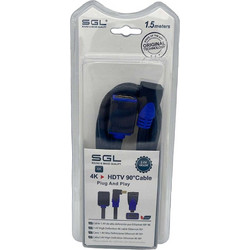 Καλώδιο HDMI 90 Angle HDMI Male to HDMI Female 1.5m Black 095240