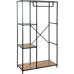 Ράφι τοίχου μεταλικό σε φυσικό χρώμα 90x40x166.5cm