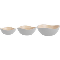 Μπωλ Puro Organic (Σετ 3Τμχ) PT4139WH S-Φ17,5x7cm M-Φ22,5x8,5cm L-Φ28x11cm White Present Time Bamboo