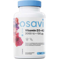 Osavi Vitamin D3 2000iu & K2 100μg 120 Μαλακές Κάψουλες