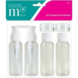 Milva Set Μπουκαλάκια Ταξιδίου Καλλυντικών, 6τεμ