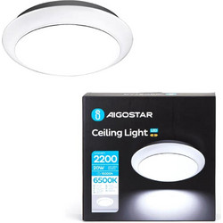 Στρογγυλό LED Φωτιστικό Οροφής - Πάνελ με Ισχύ 20W 2200lm σε Ψυχρό Λευκό Φωτισμό 6500K Aigostar